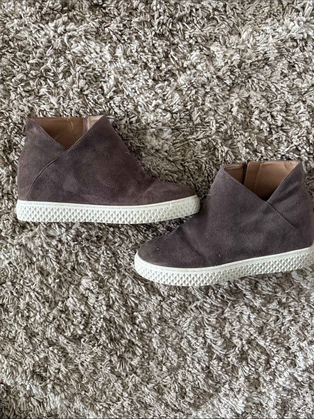 AEROSOLES Taupe Suede Hidden Wedge Ankle Booties